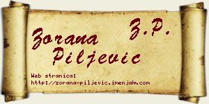 Zorana Piljević vizit kartica